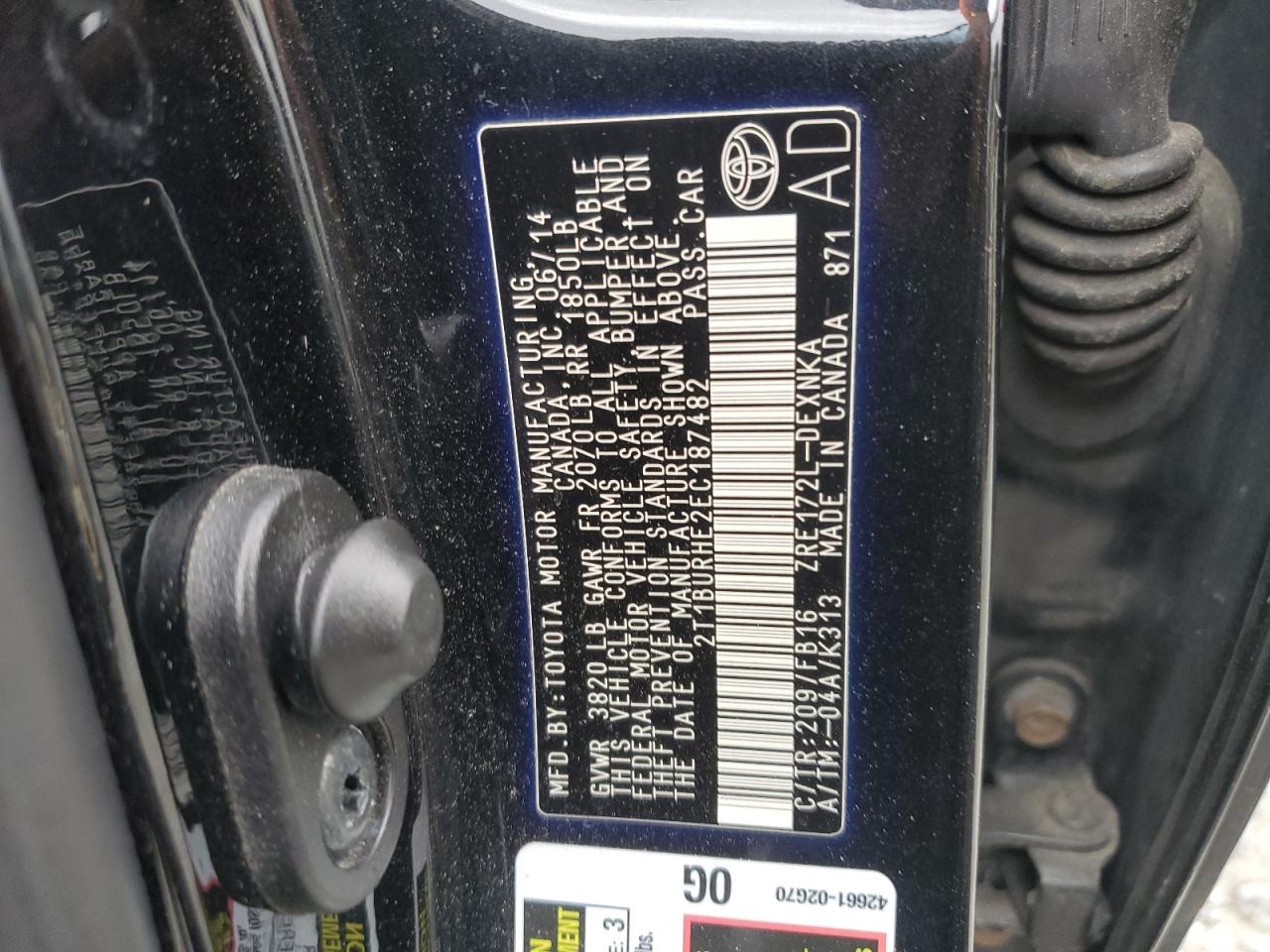 2014 TOYOTA COROLLA