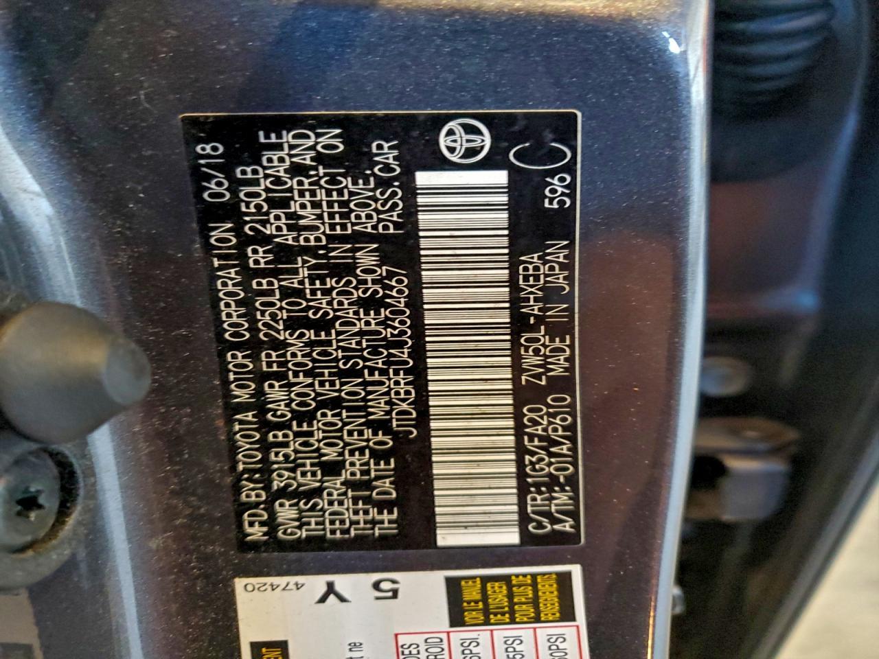2018 TOYOTA PRIUS