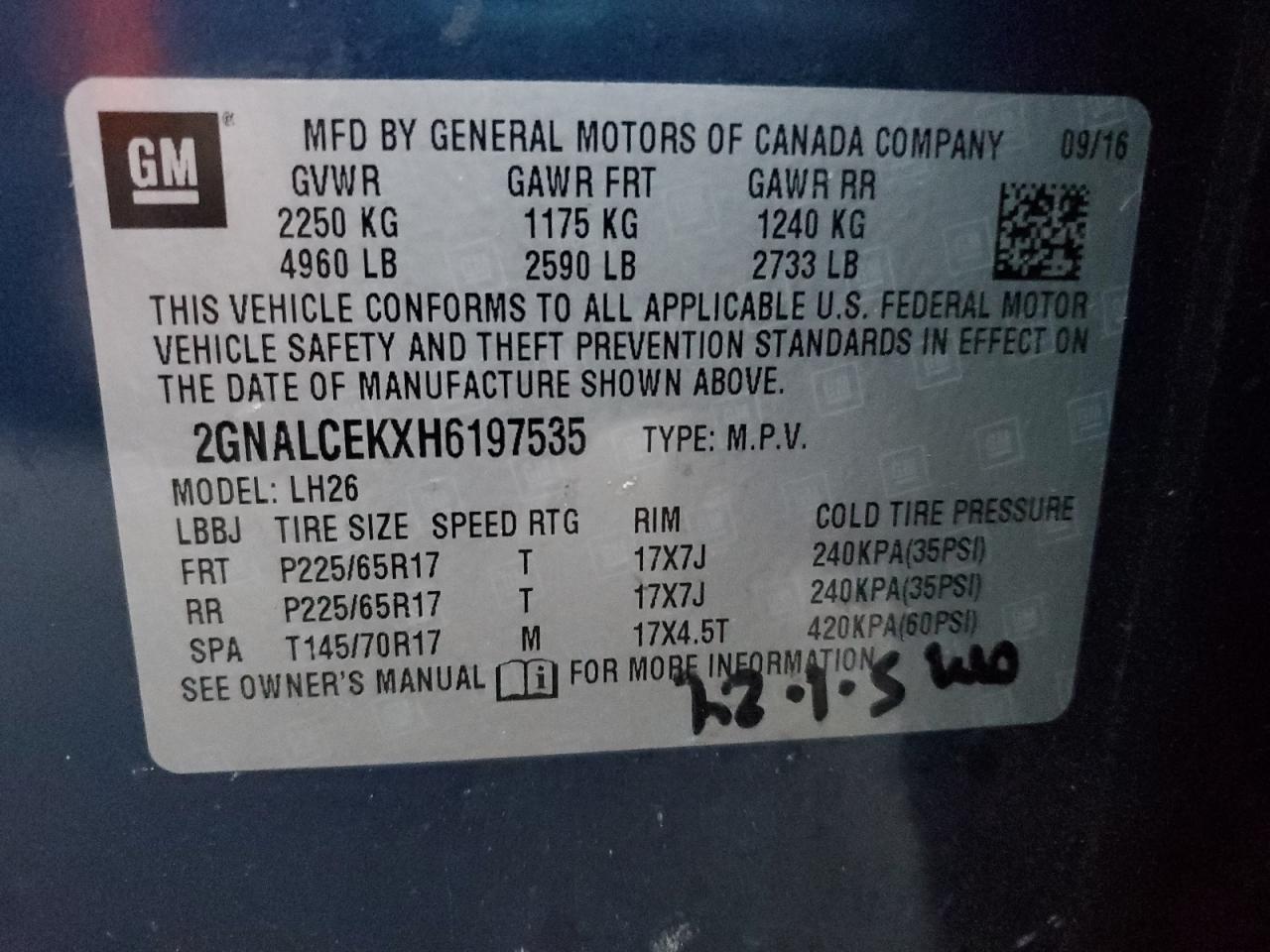 2017 CHEVROLET EQUINOX