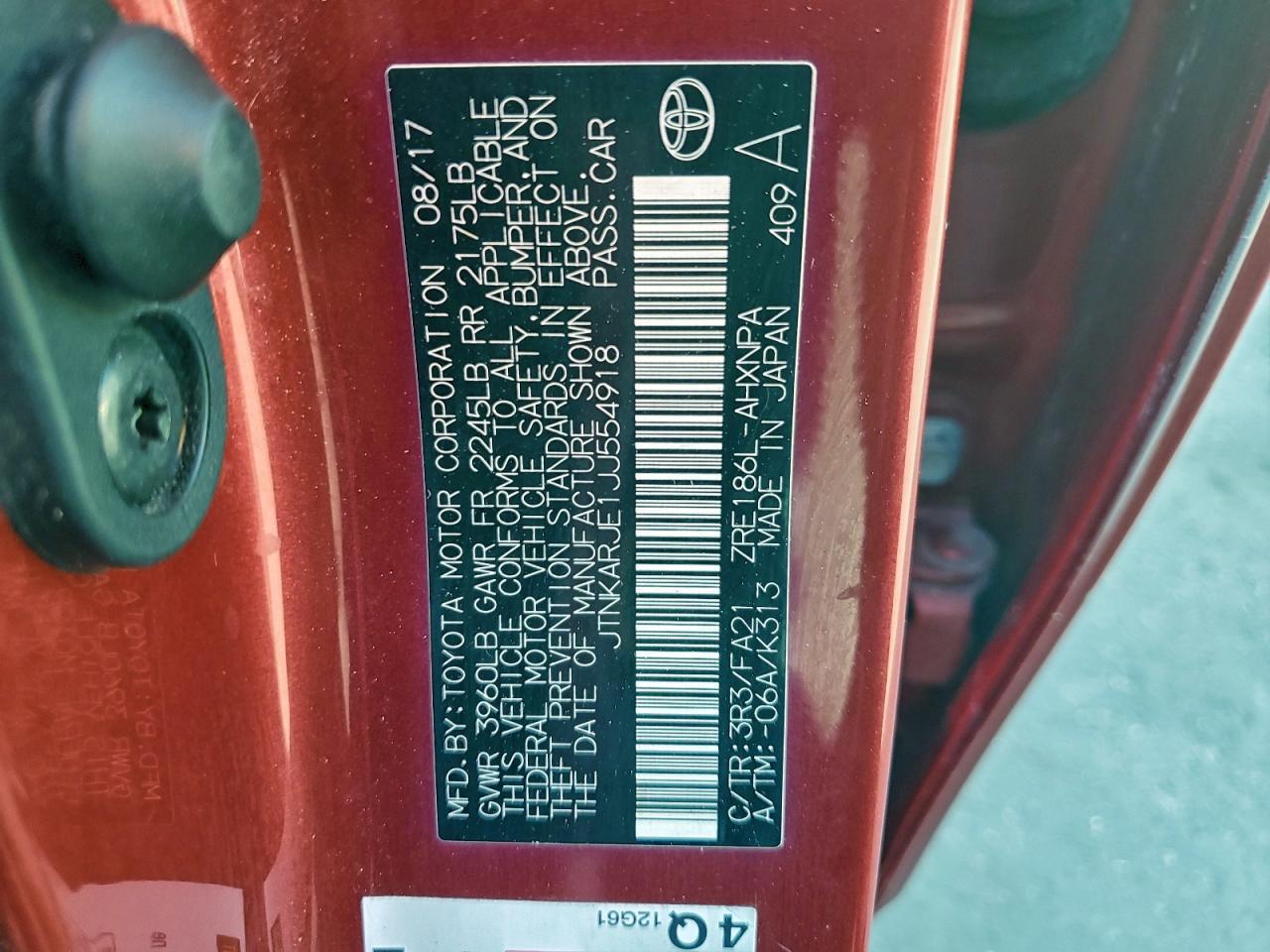2018 TOYOTA COROLLA