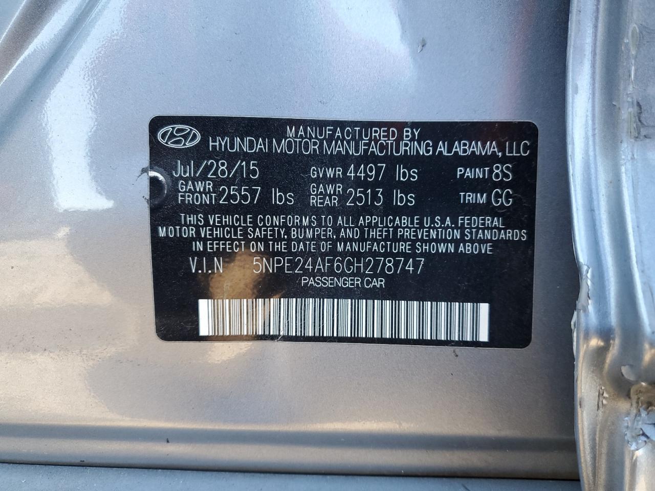 2016 HYUNDAI SONATA