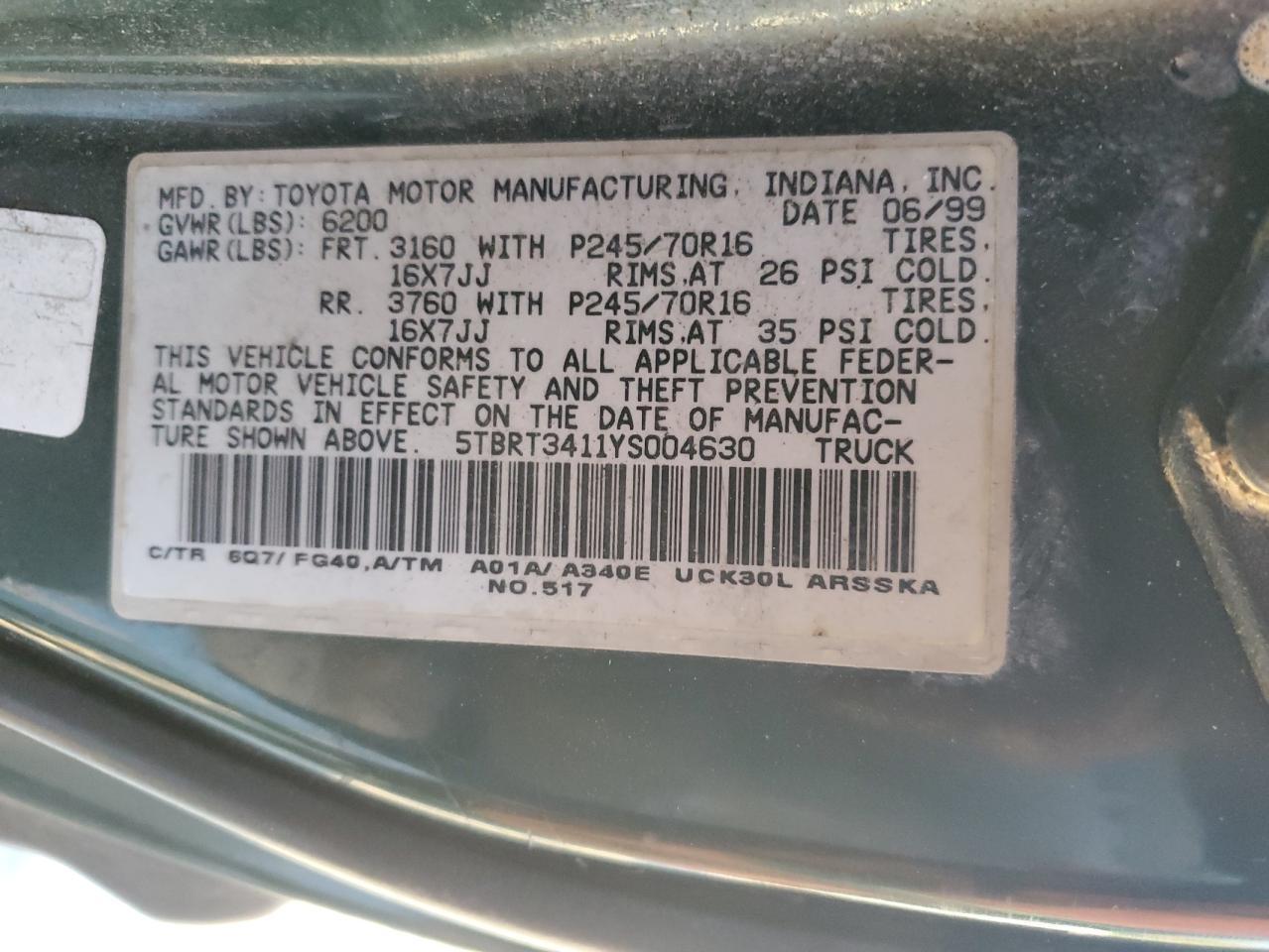 2000 TOYOTA TUNDRA