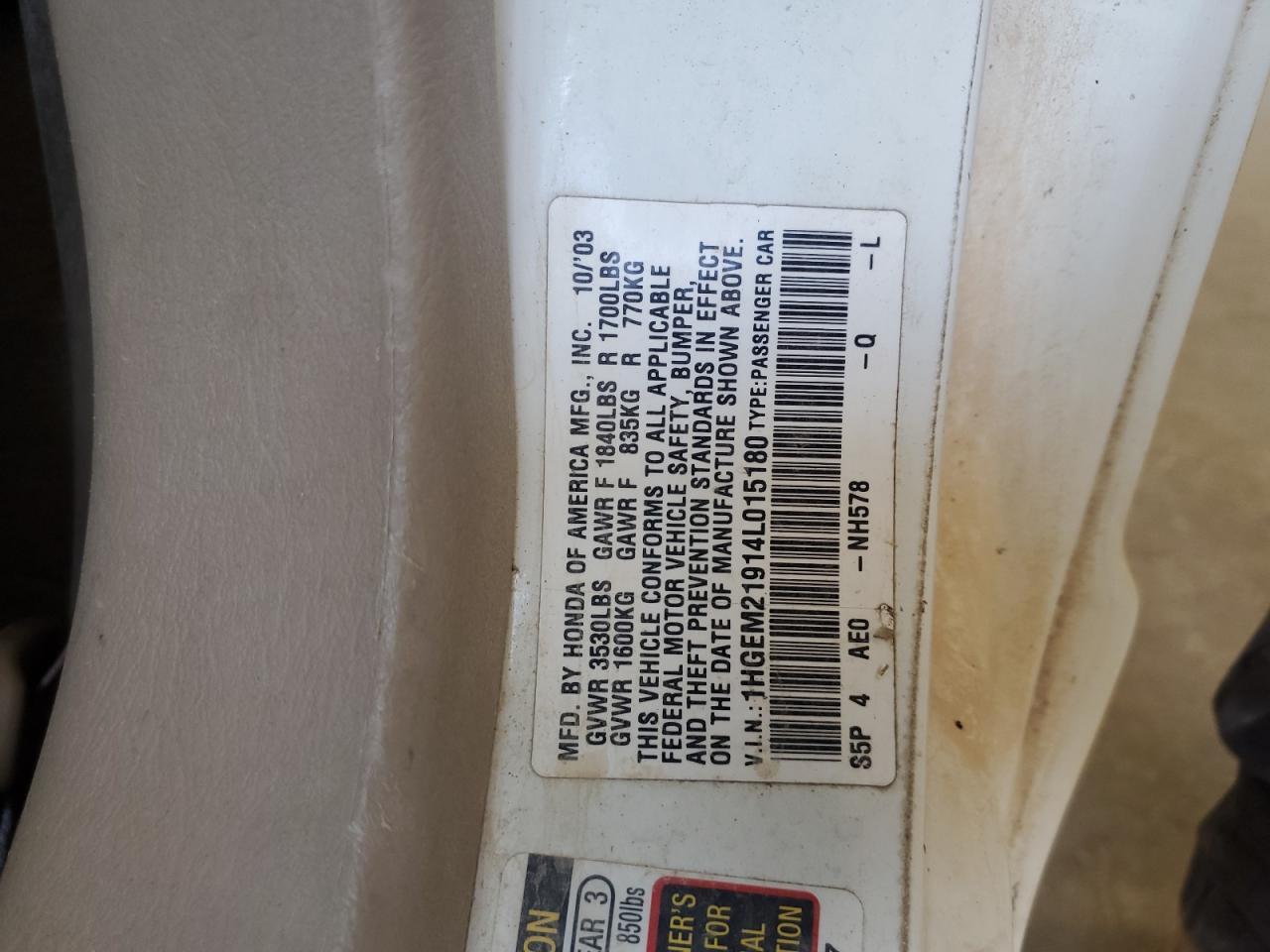 2004 HONDA CIVIC