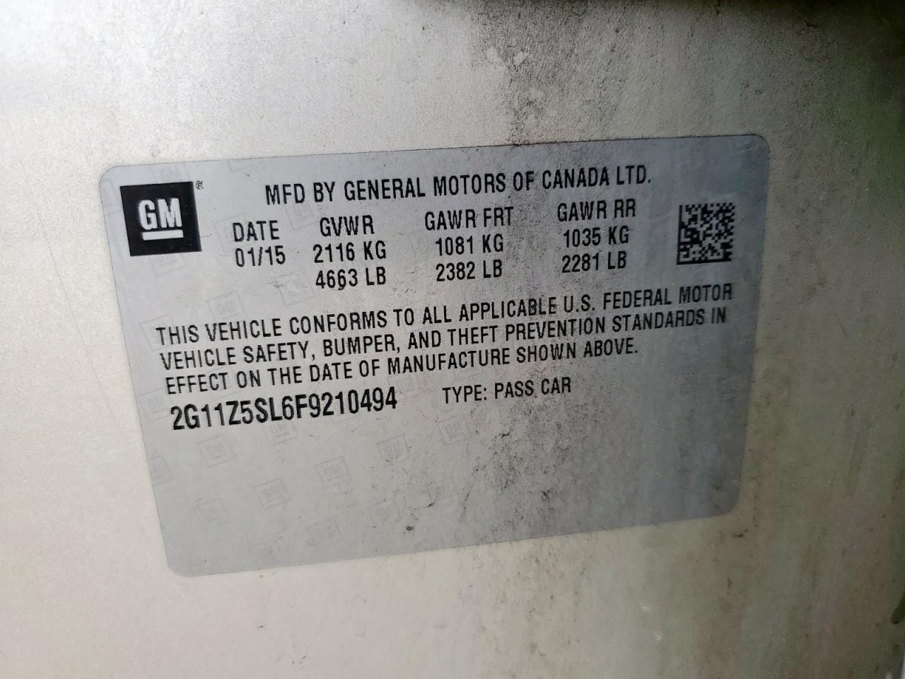 2015 CHEVROLET IMPALA