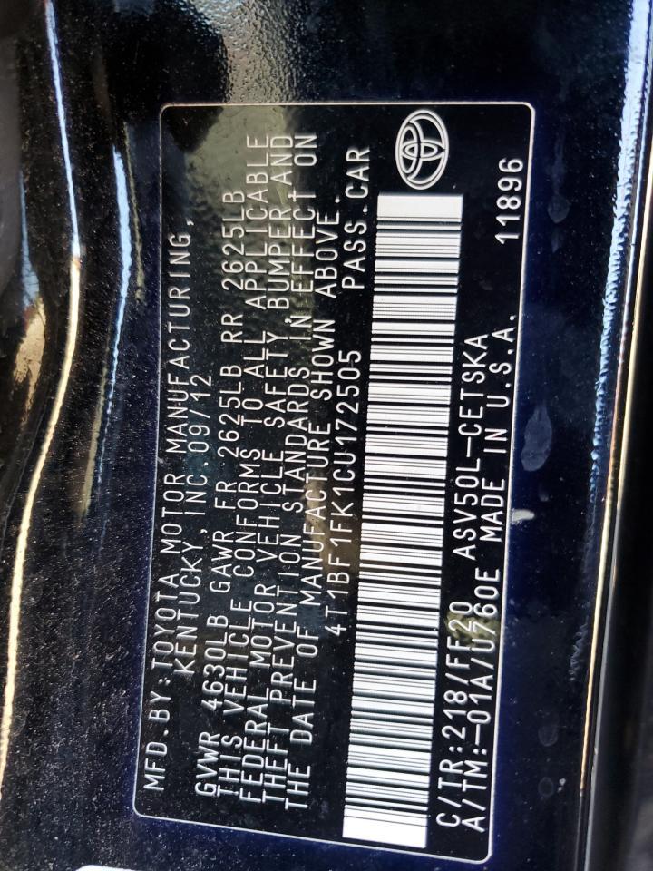 2012 TOYOTA CAMRY