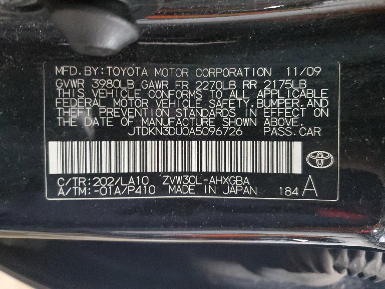 2010 TOYOTA PRIUS