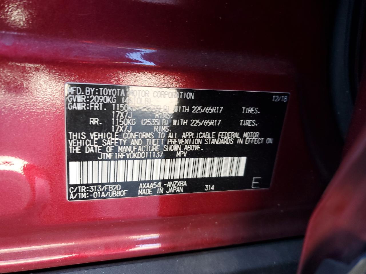 2019 TOYOTA RAV4