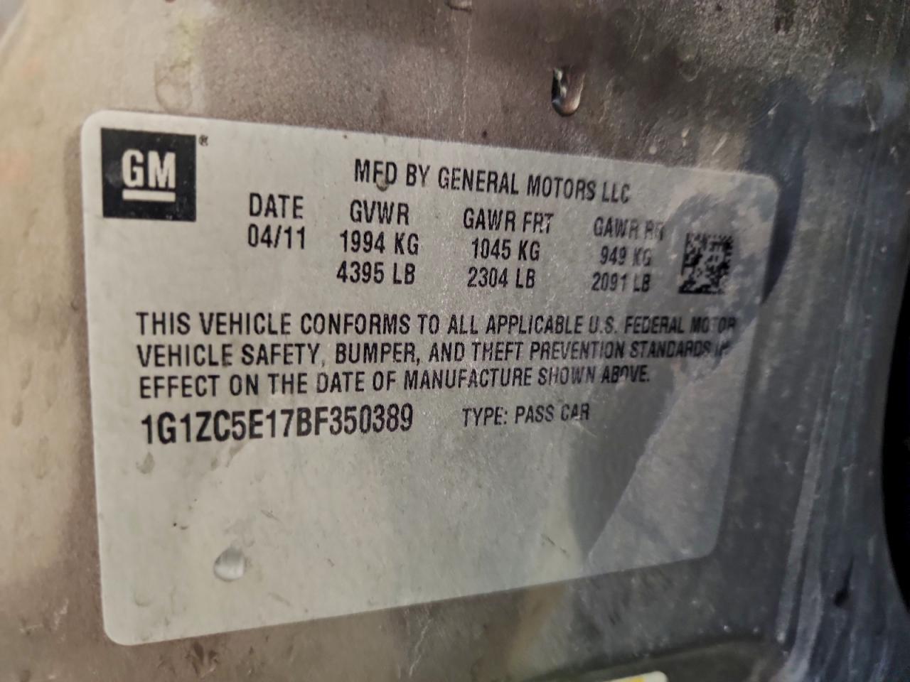 2011 CHEVROLET MALIBU
