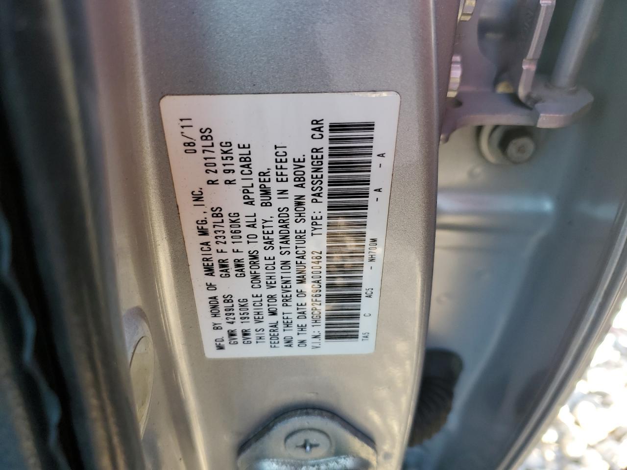 2012 HONDA ACCORD