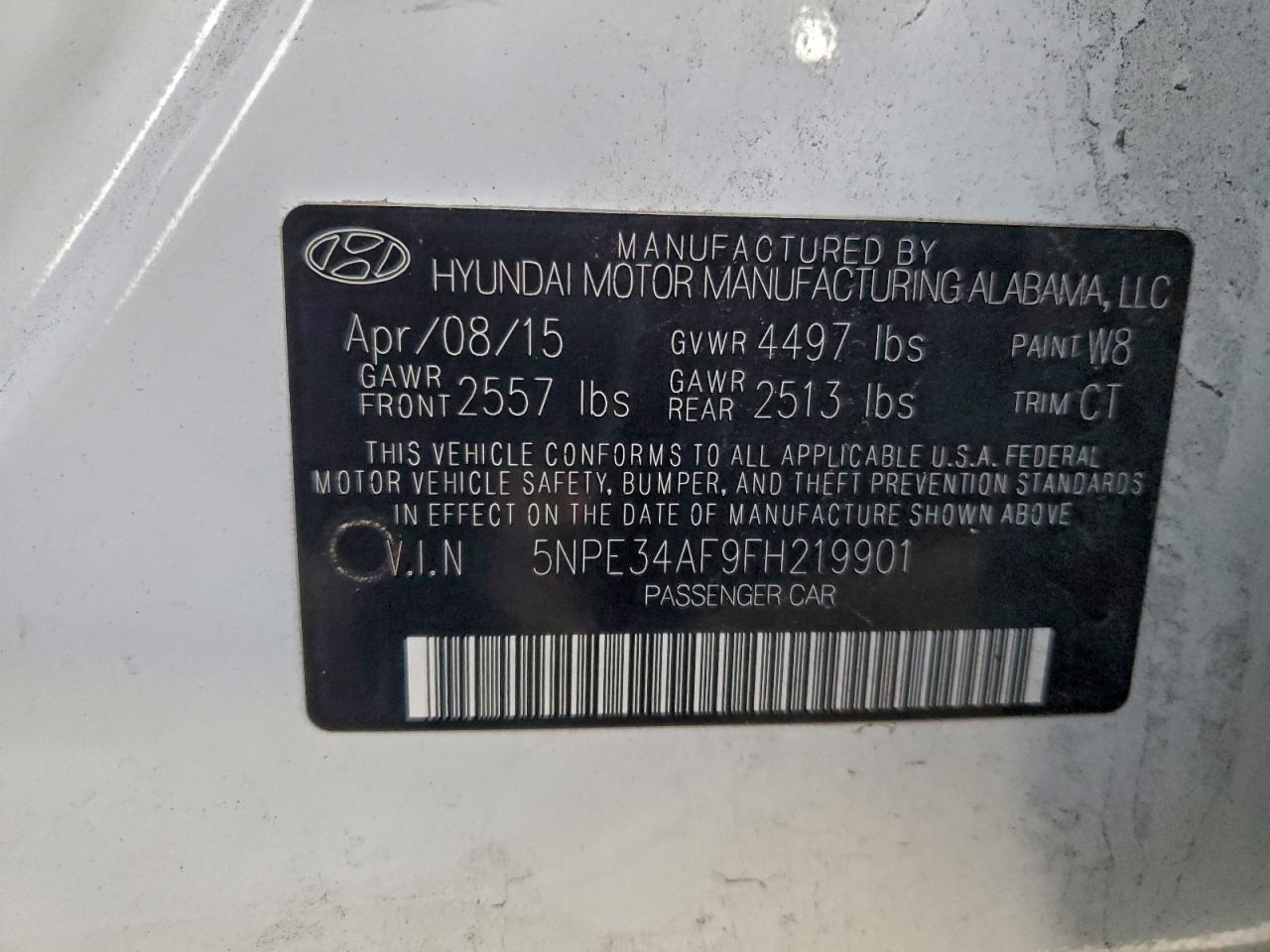 2015 HYUNDAI SONATA
