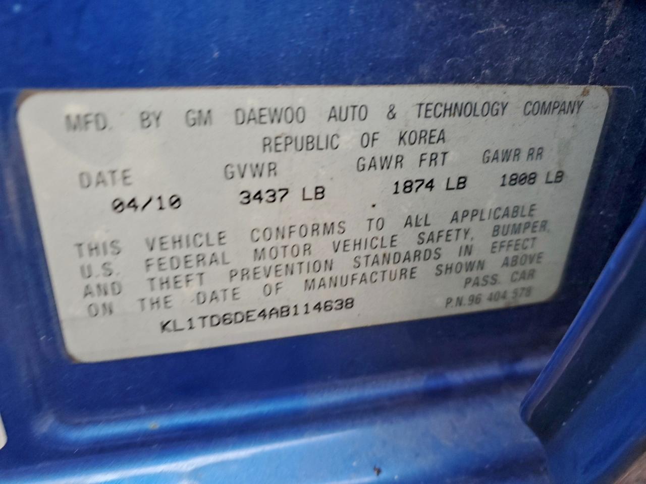 2010 CHEVROLET Aveo