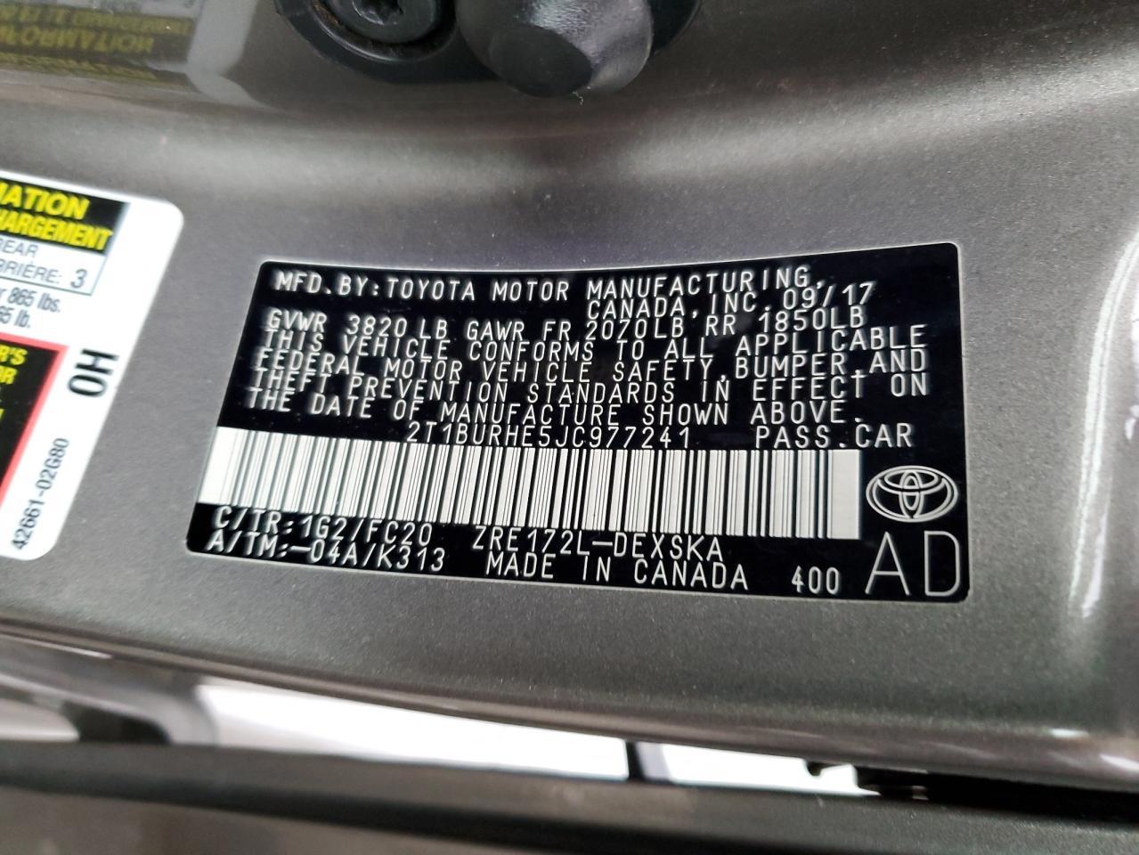 2018 TOYOTA COROLLA