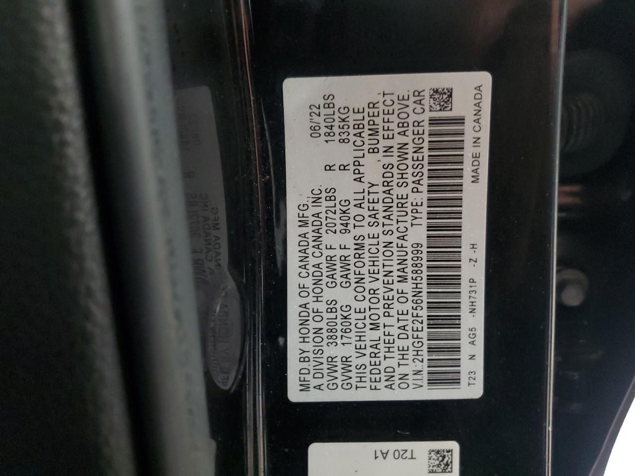 2022 HONDA CIVIC