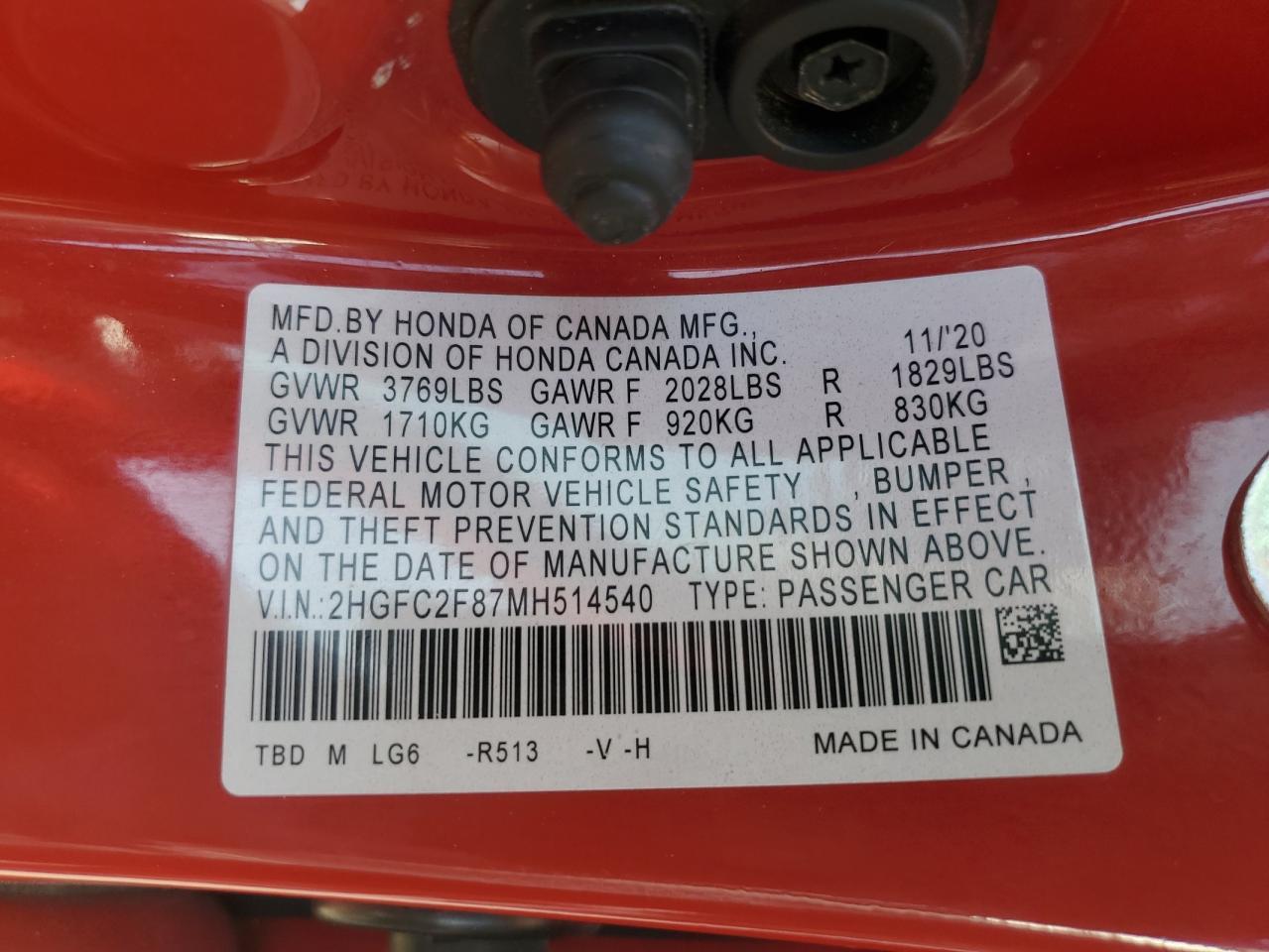 2021 HONDA CIVIC