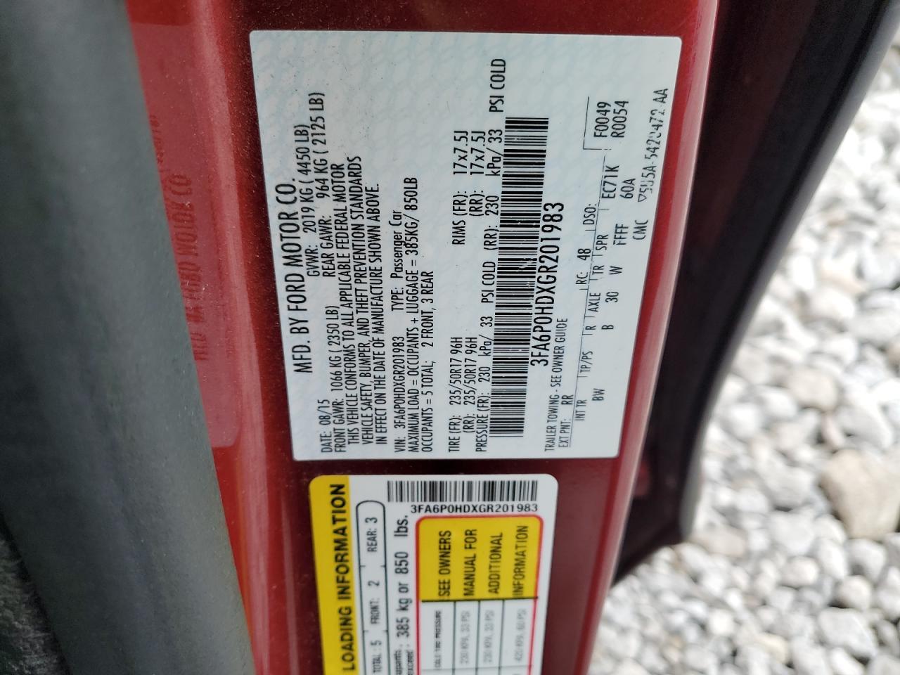 2016 FORD FUSION