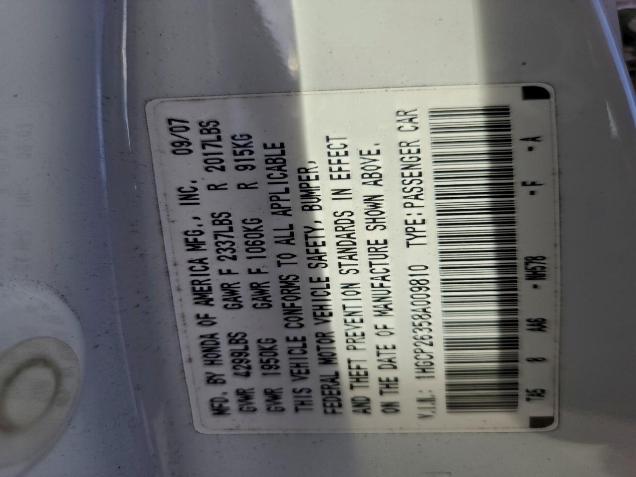 2008 HONDA ACCORD