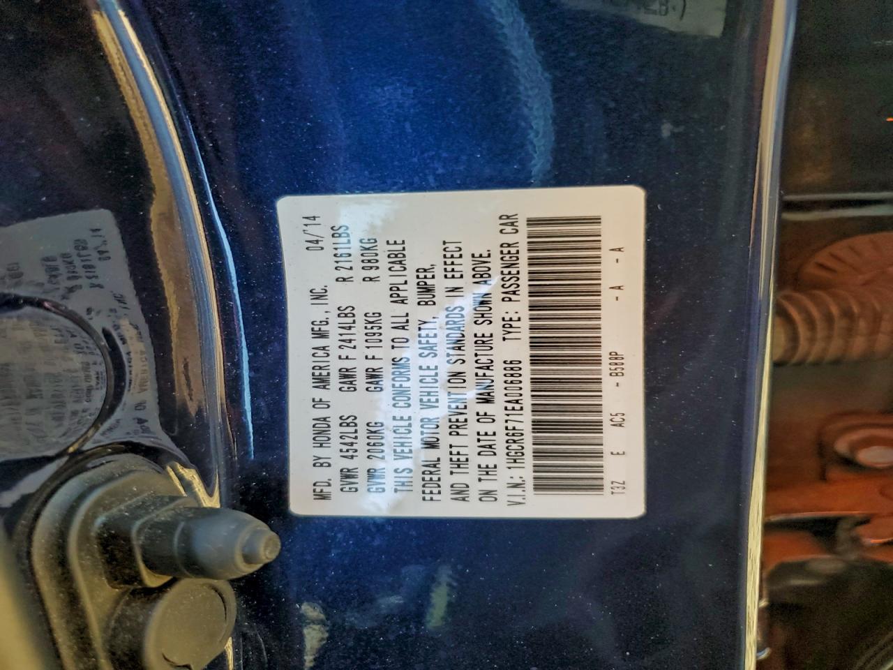 2014 HONDA ACCORD