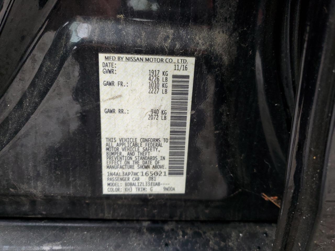 2017 NISSAN ALTIMA
