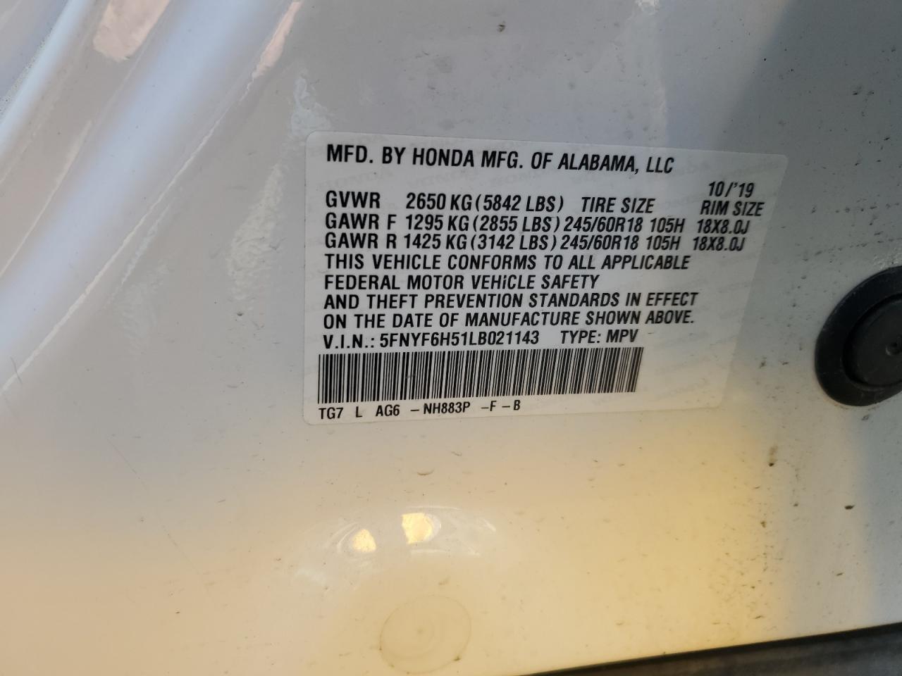 2020 HONDA PILOT
