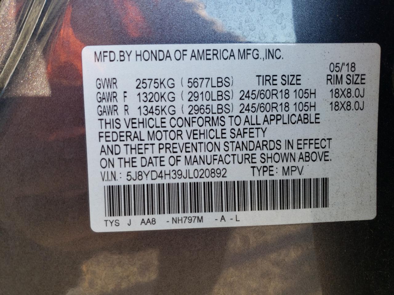 2018 ACURA MDX