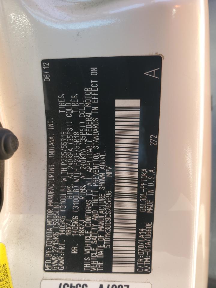2012 TOYOTA SIENNA