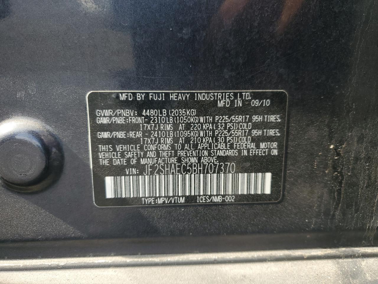 2011 SUBARU FORESTER