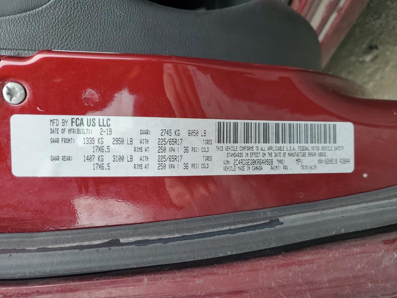2019 DODGE GRAND CARAVAN
