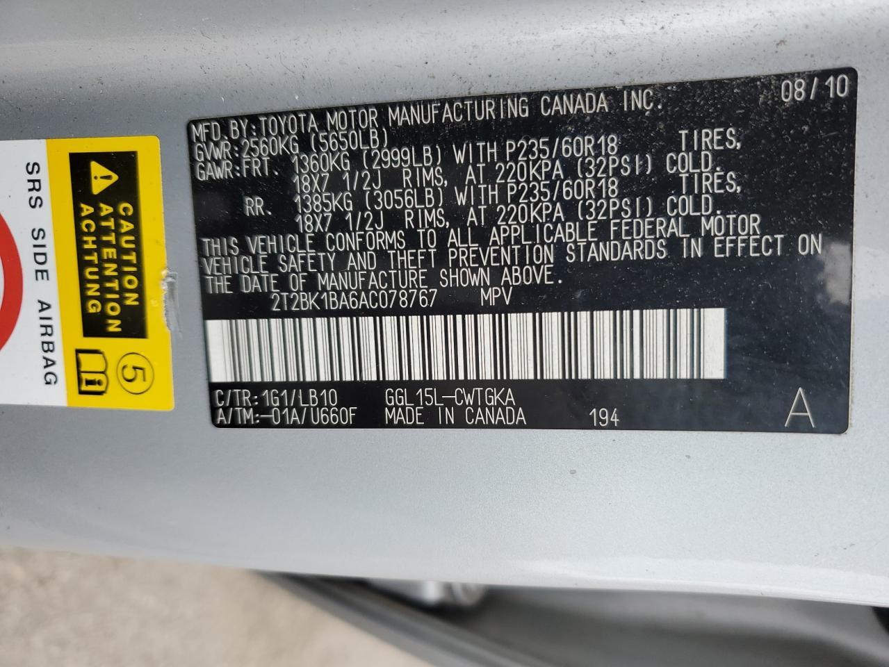 2010 LEXUS RX 350