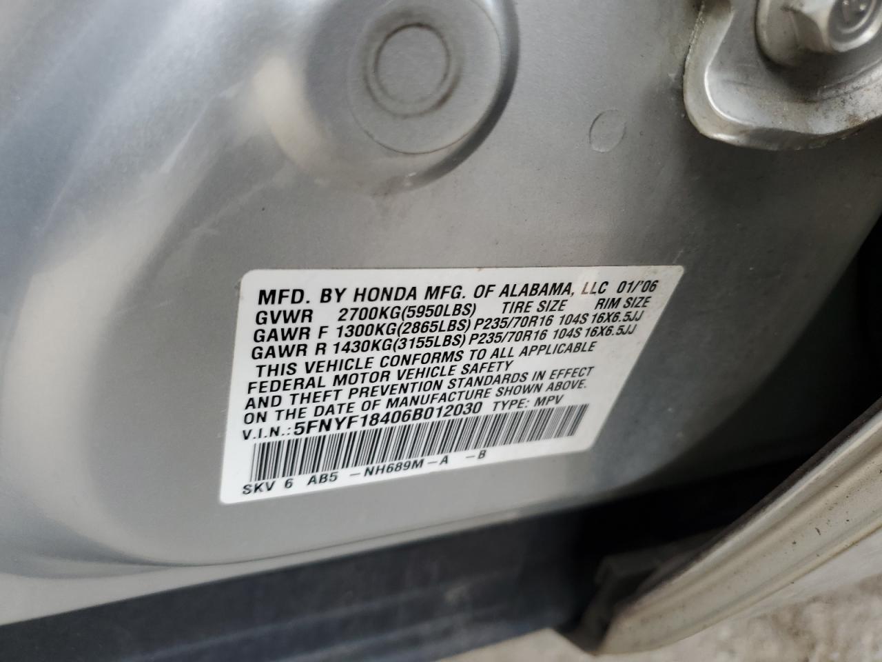 2006 HONDA PILOT