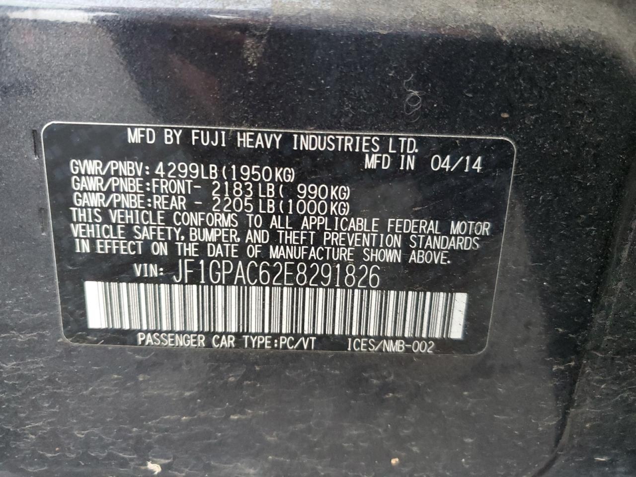 2014 SUBARU IMPREZA