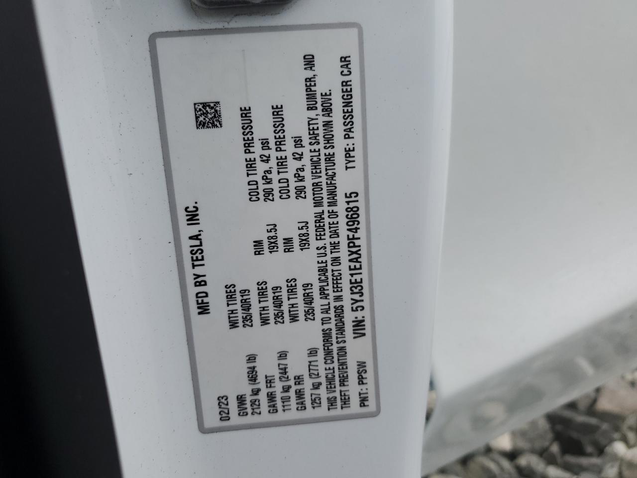 2023 TESLA MODEL 3