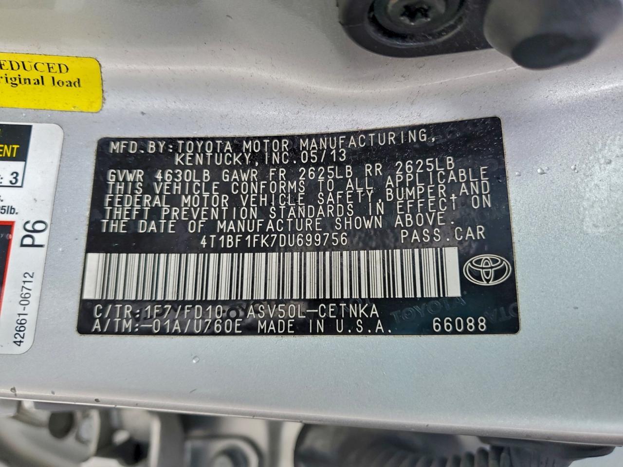 2013 TOYOTA CAMRY