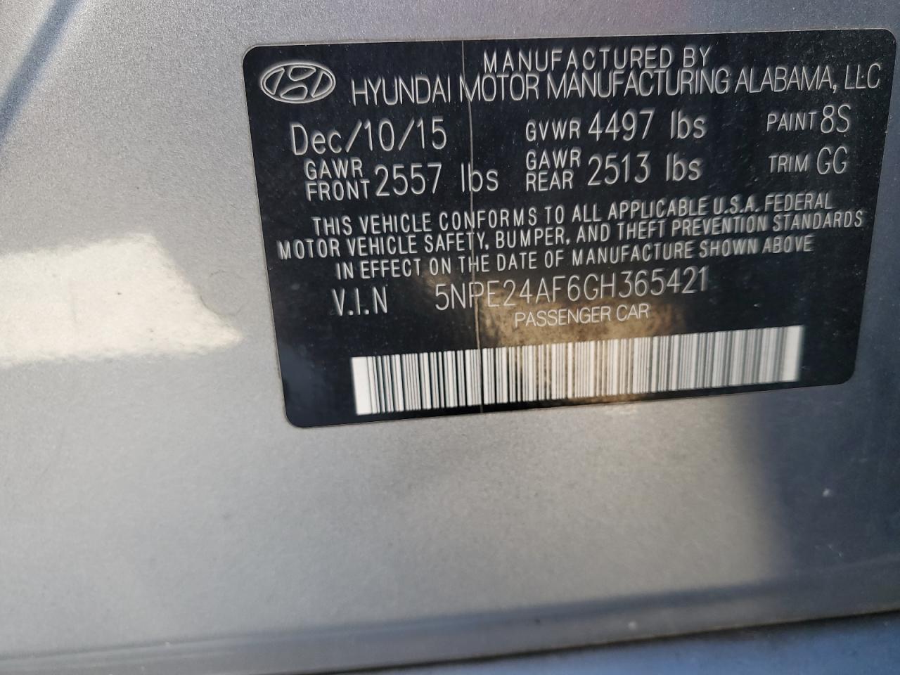 2016 HYUNDAI SONATA