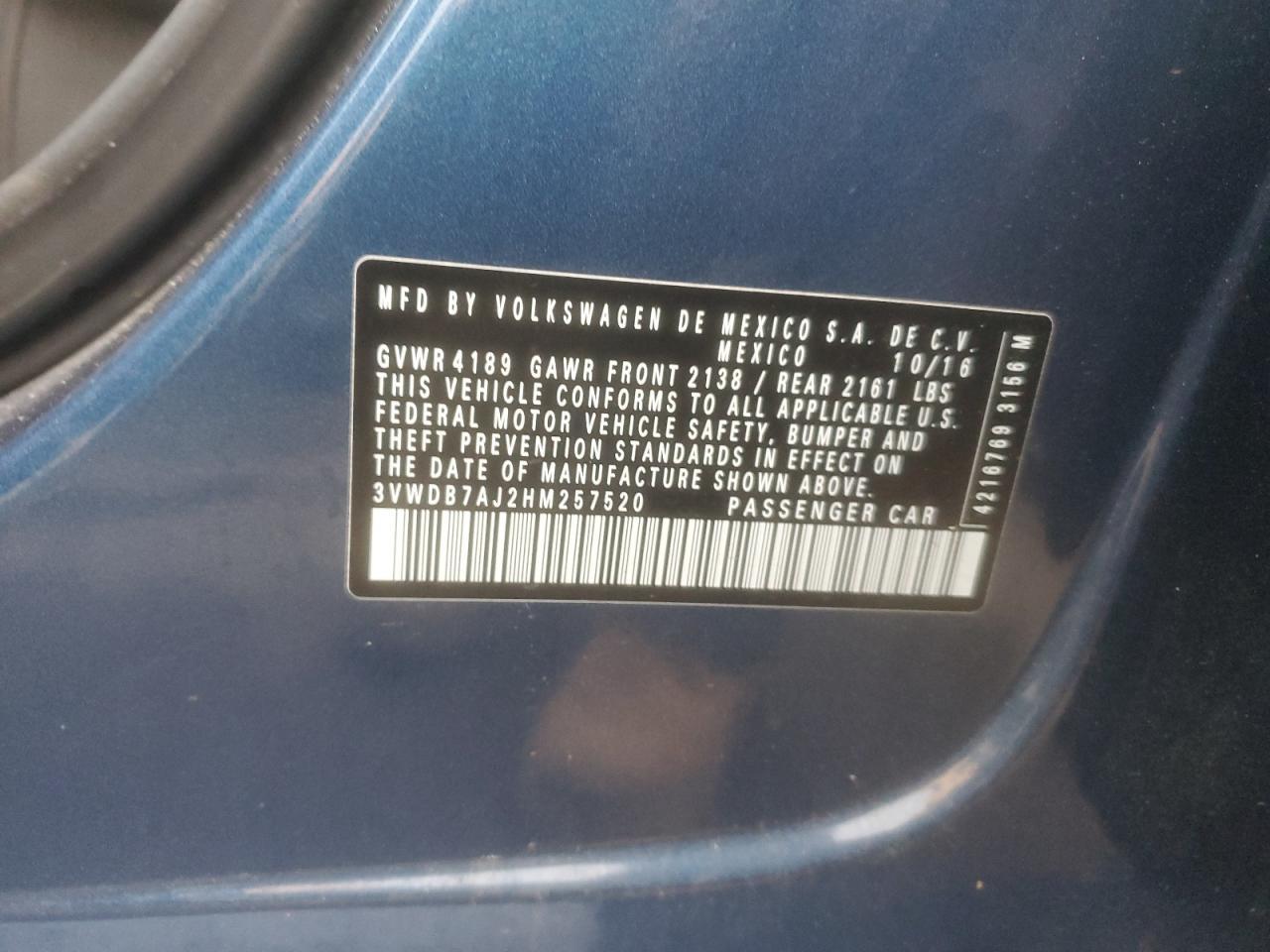 2017 VOLKSWAGEN JETTA