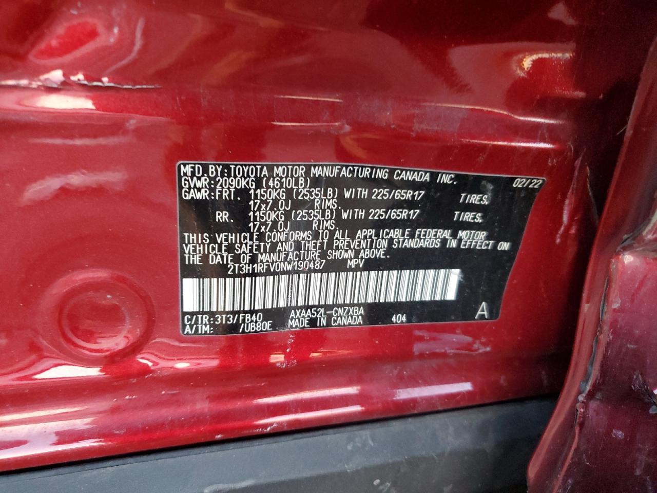 2022 TOYOTA RAV4