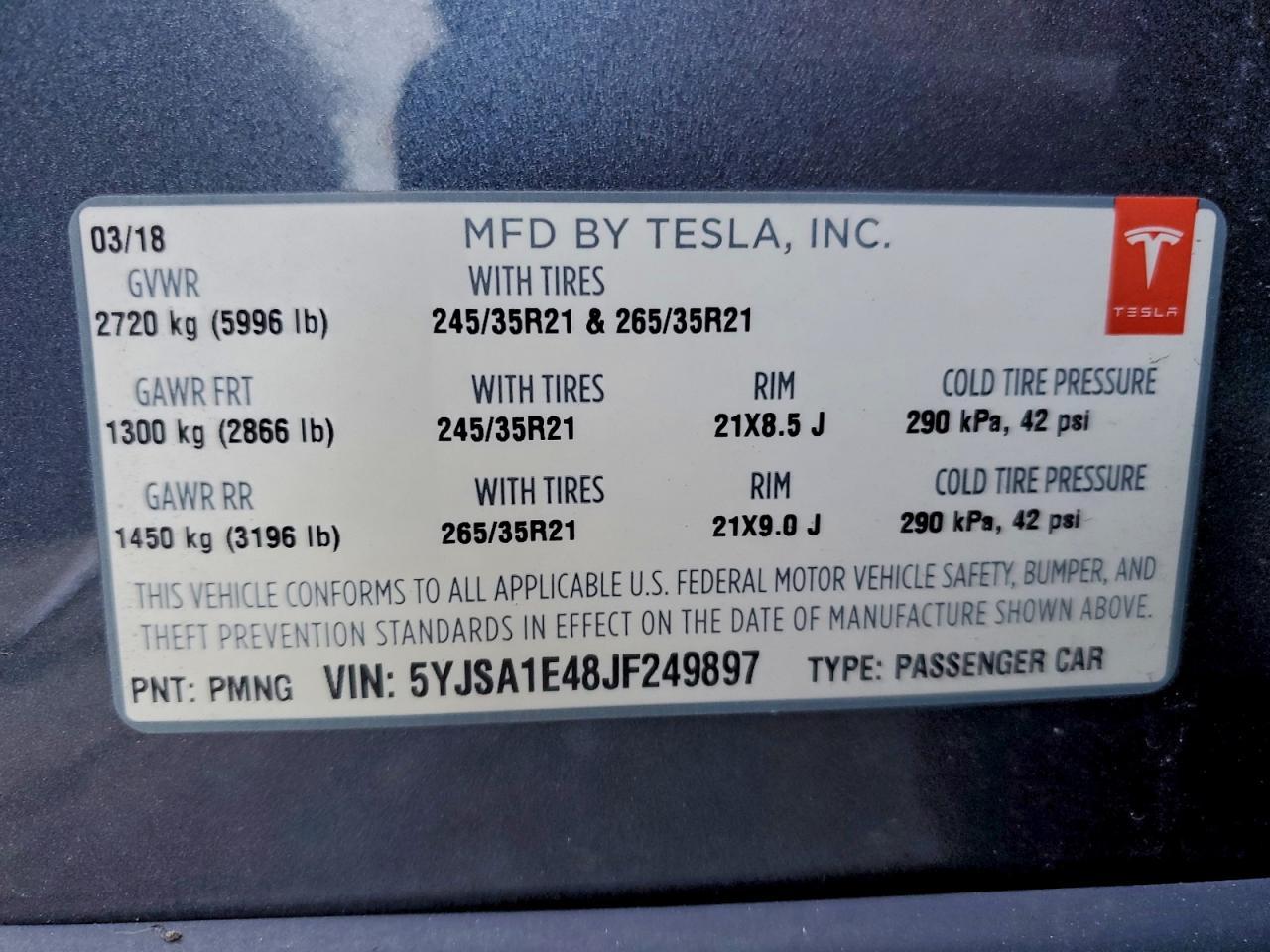 2018 TESLA MODEL S