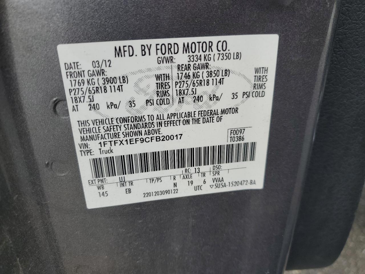2012 FORD F-150