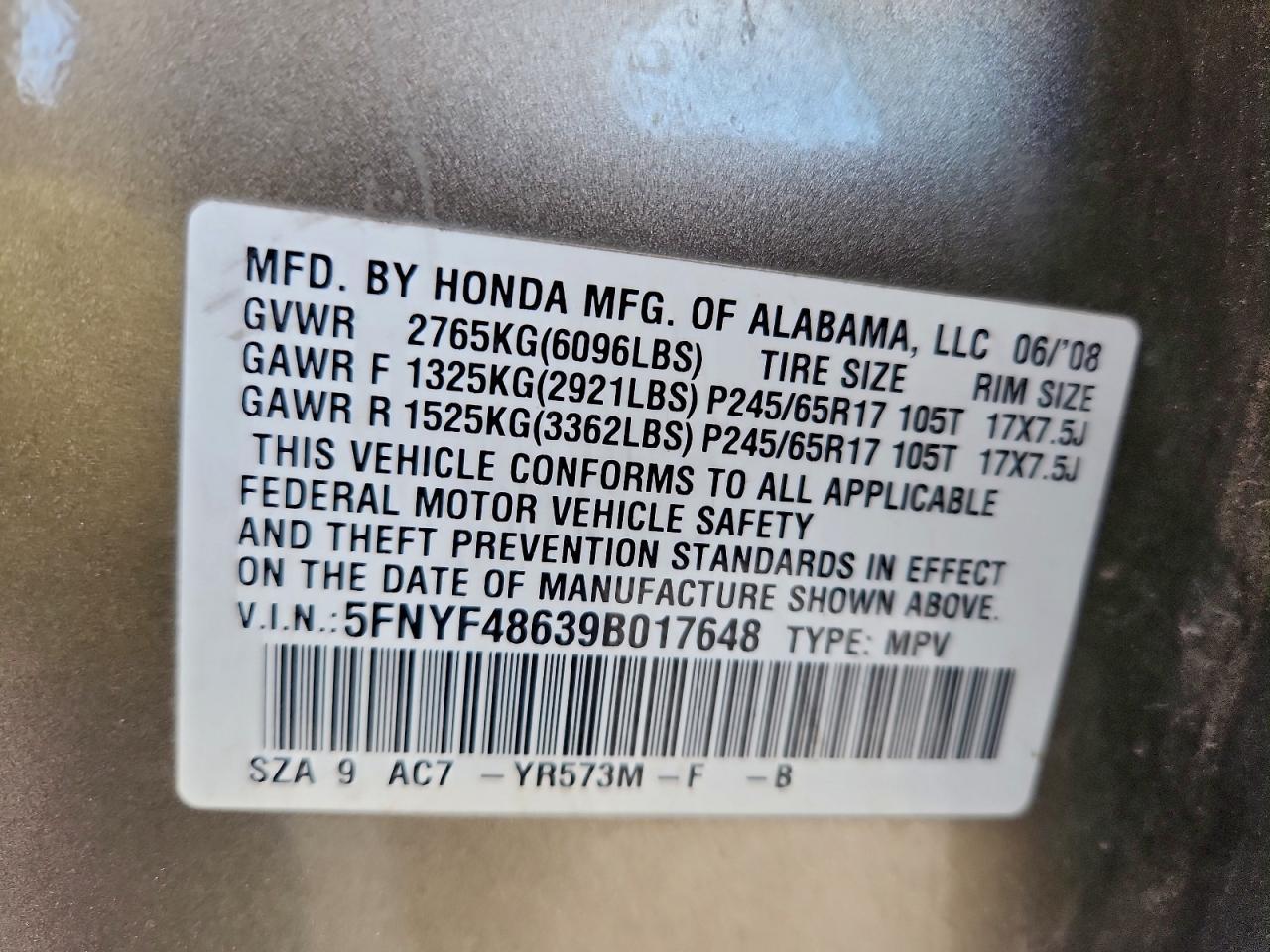 2009 HONDA PILOT