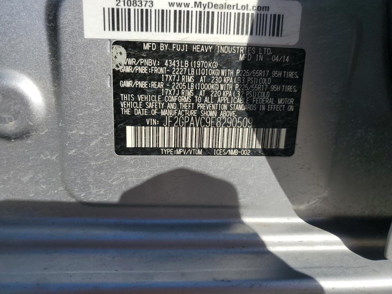2014 SUBARU XV Crosstrek