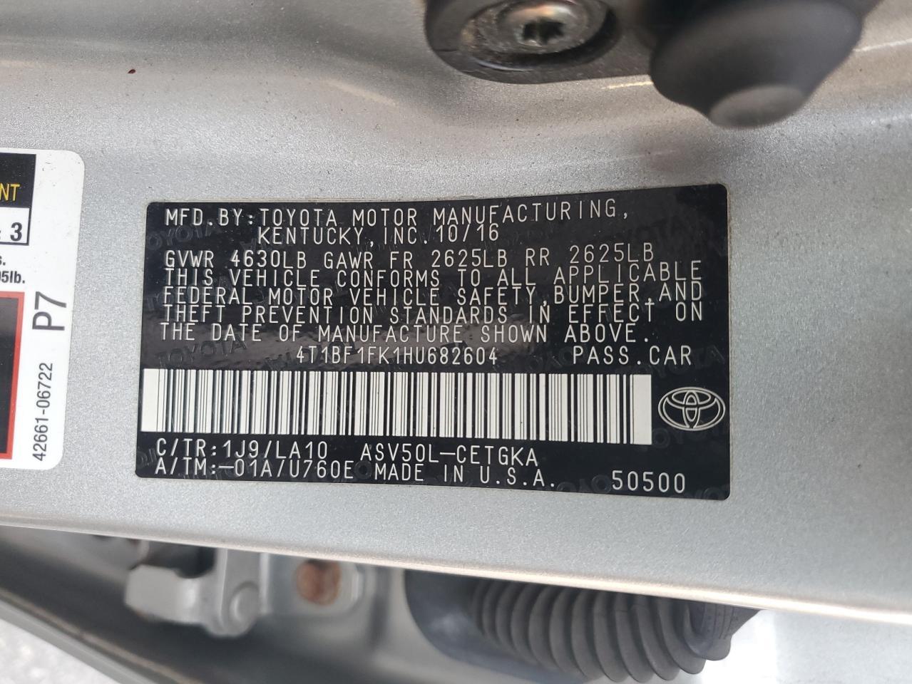 2017 TOYOTA CAMRY