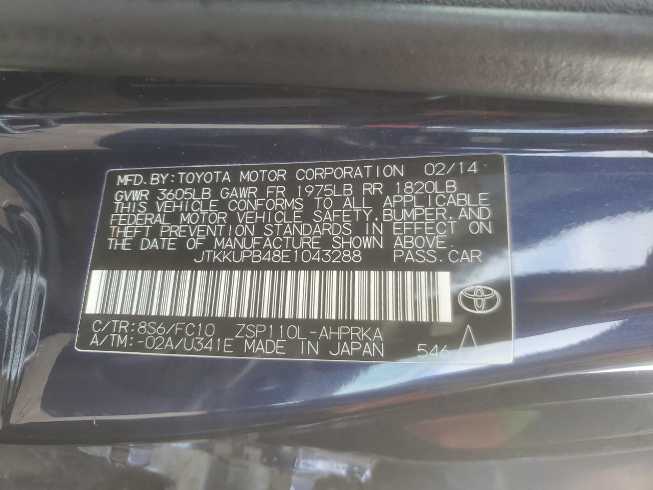 2014 TOYOTA SCION