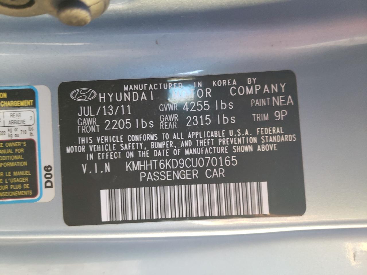 2012 HYUNDAI GENESIS