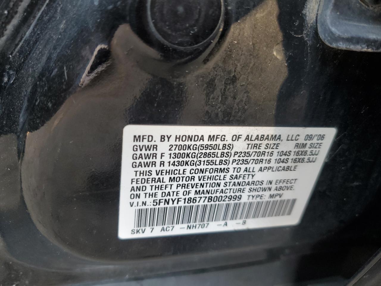 2007 HONDA PILOT