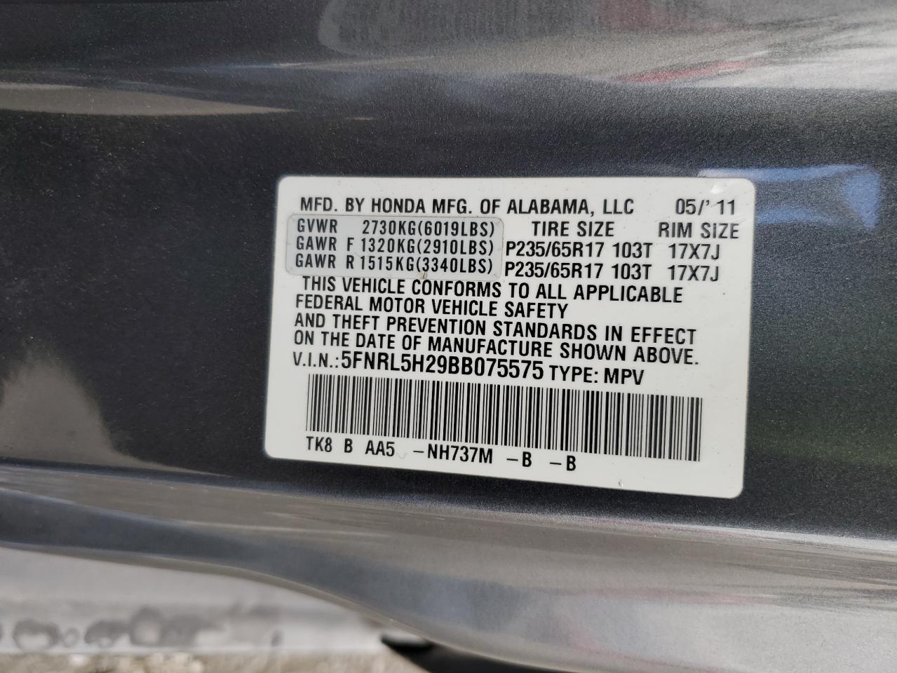 2011 HONDA ODYSSEY