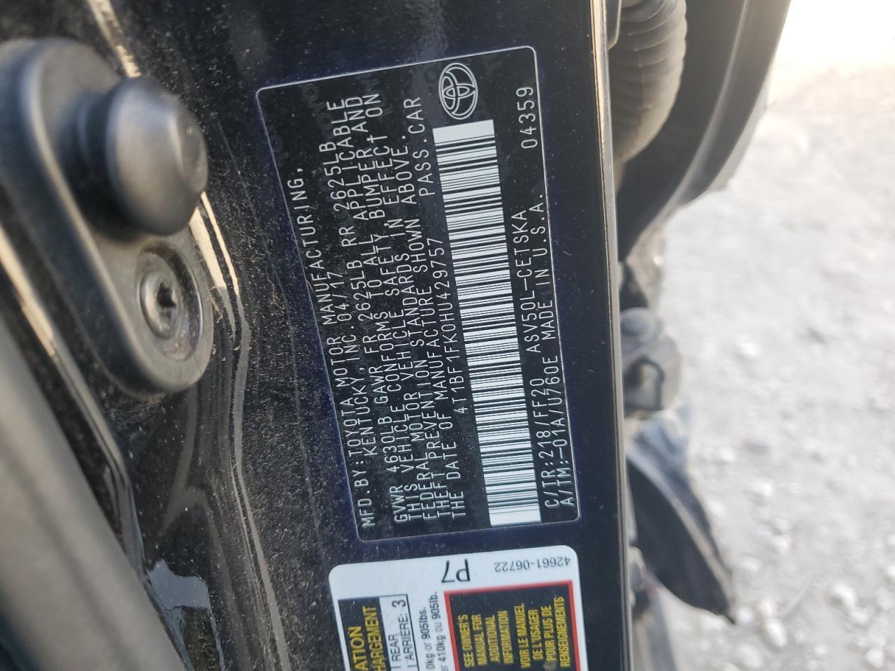 2017 TOYOTA CAMRY