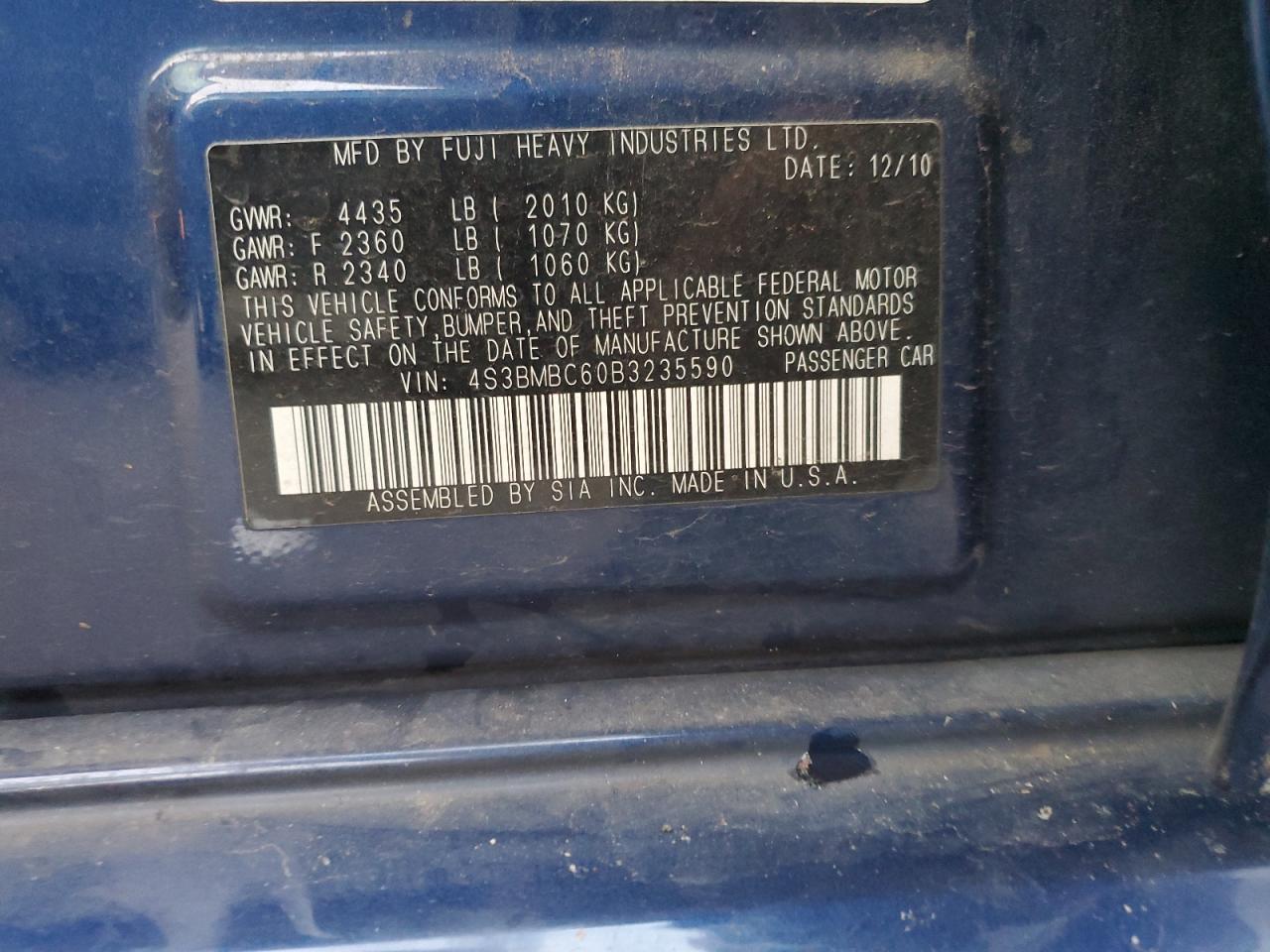 2011 SUBARU Legacy