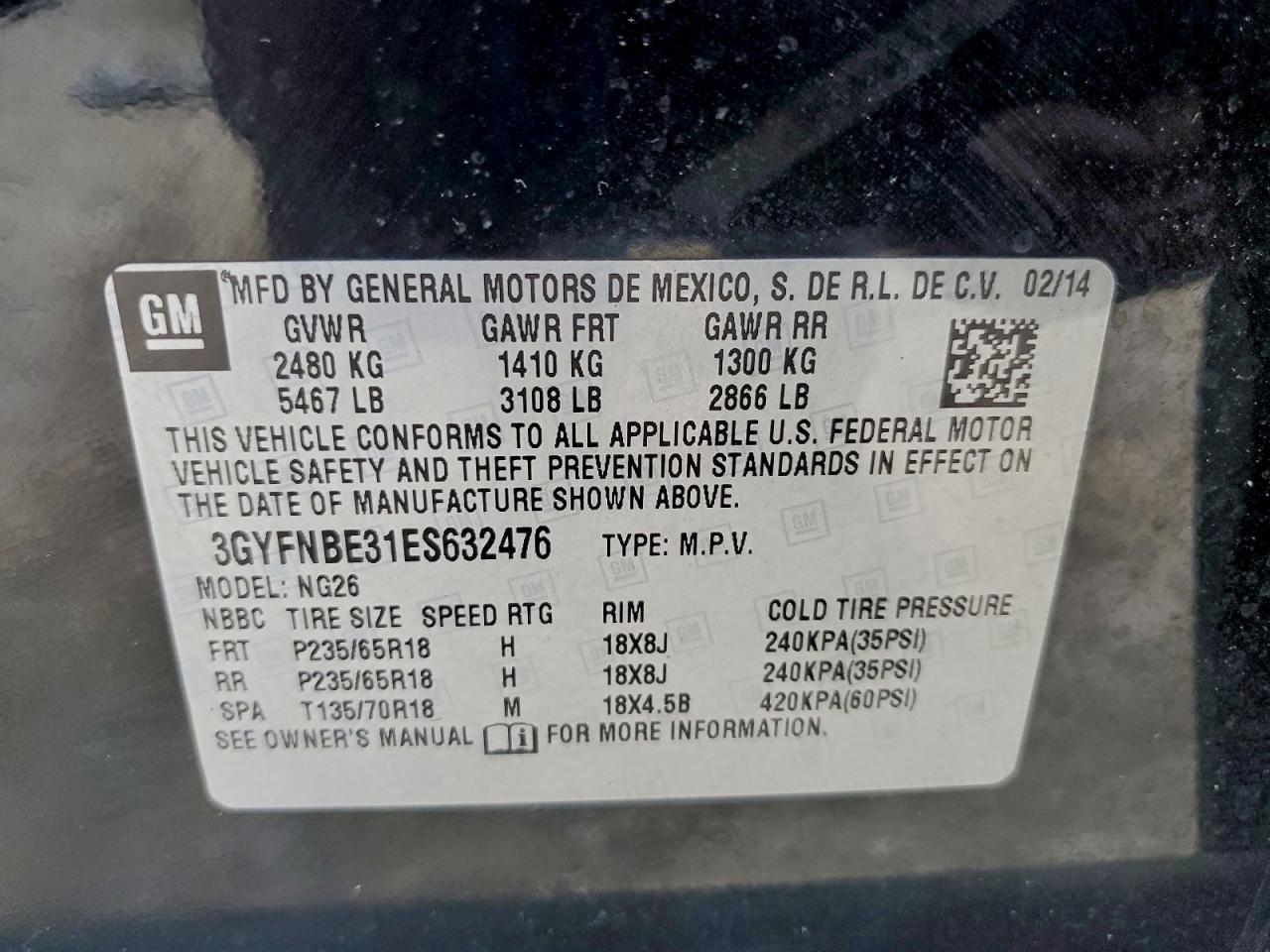2014 CADILLAC SRX