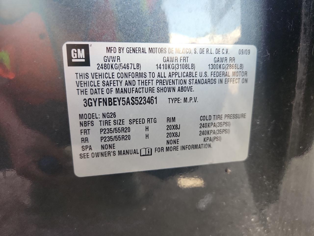 2010 CADILLAC SRX
