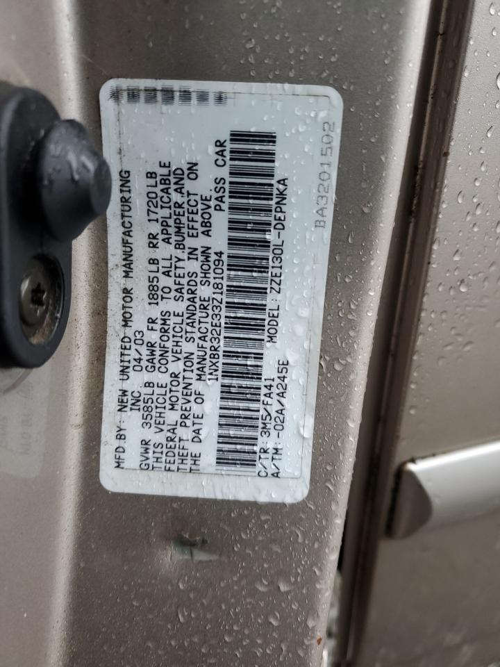 2003 TOYOTA COROLLA