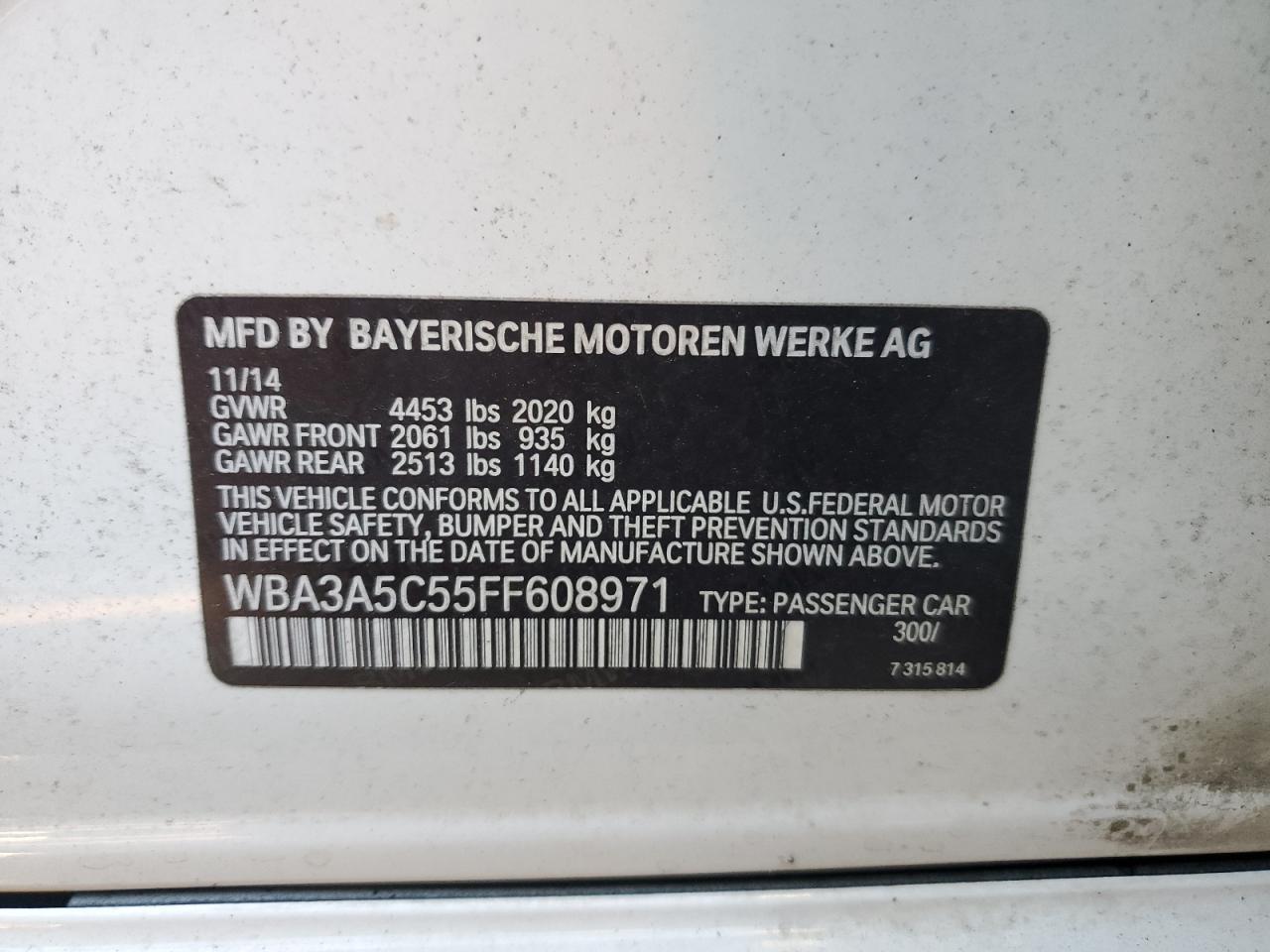 2015 BMW 3 SERIES